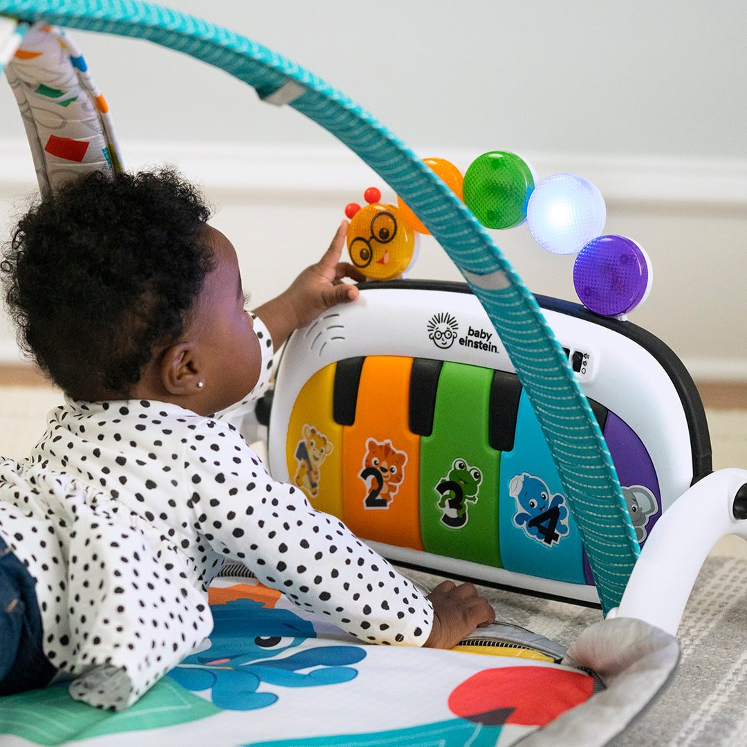 Colorful musical toys for children with buttons and instruments