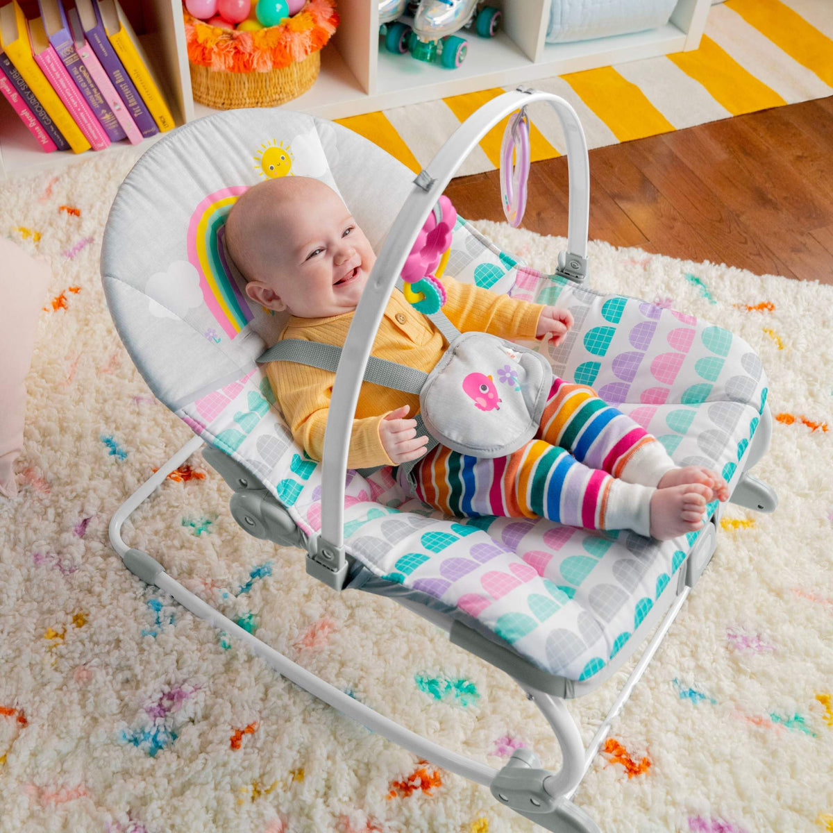 Bright Starts baby bouncers and rockers for newborn comfort and soothing play