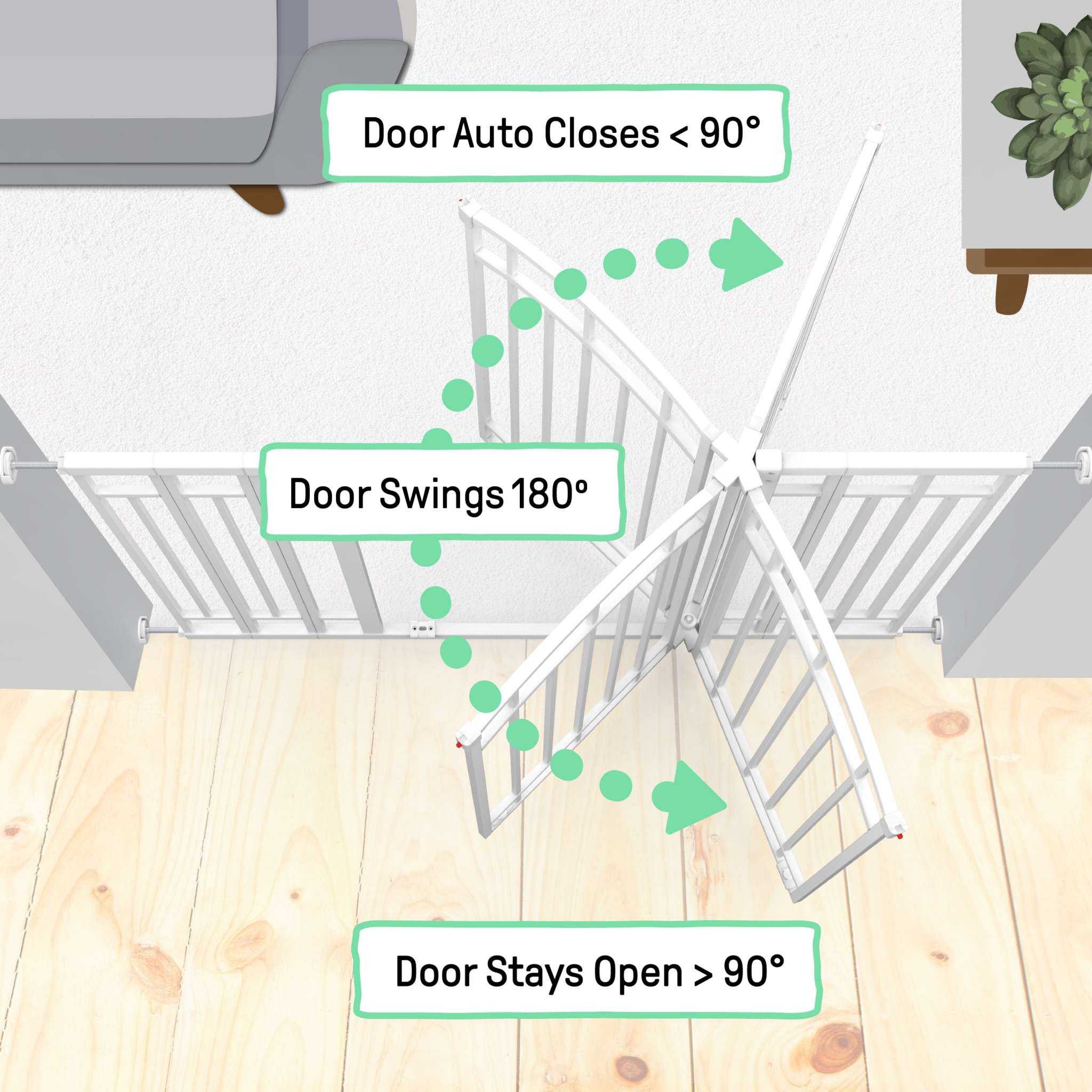 White Ingenuity Doorway 48W Series pet and baby safety gate