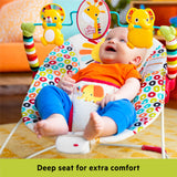 Bright Starts Playful Pinwheels Vibrating Baby Bouncer Seat with Toy Bar