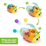 Bright Starts Spin ’n’ Chase Bug Ball Popper Toy with Lights & Music, Unisex, 6M+