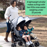 Ingenuity 3Dlite Double Convenience Stroller lightweight foldable with padded seats and storage baskets