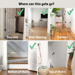 Ingenuity The Doorway 48W Series bronze metal baby and pet safety gate with auto-close and hold-open features