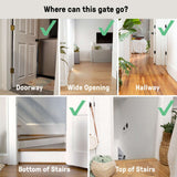 Ingenuity The Doorway 48W Series bronze metal baby and pet safety gate with auto-close and hold-open features
