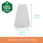 SwaddleMe by Ingenuity Night Sack Sleeper for babies 3-18 months in soft cotton blend with extra-long zipper and hip-healthy design