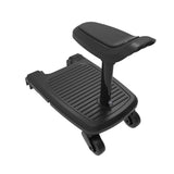 Ingenuity FoldAway Ride-On Board with removable seat attached to stroller for toddler standing or seated ride