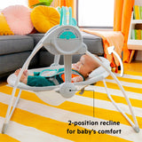Bright Starts Whimsical Wild portable baby swing with toys and recline