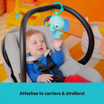 Bright Starts Wild Wiggles green baby activity gym with musical elephant and removable toys