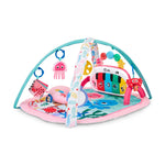 Baby Einstein 4-in-1 Kickin’ Tunes Music and Language Discovery Gym with colorful play mat, toy bars, and interactive piano for babies 0-36 months