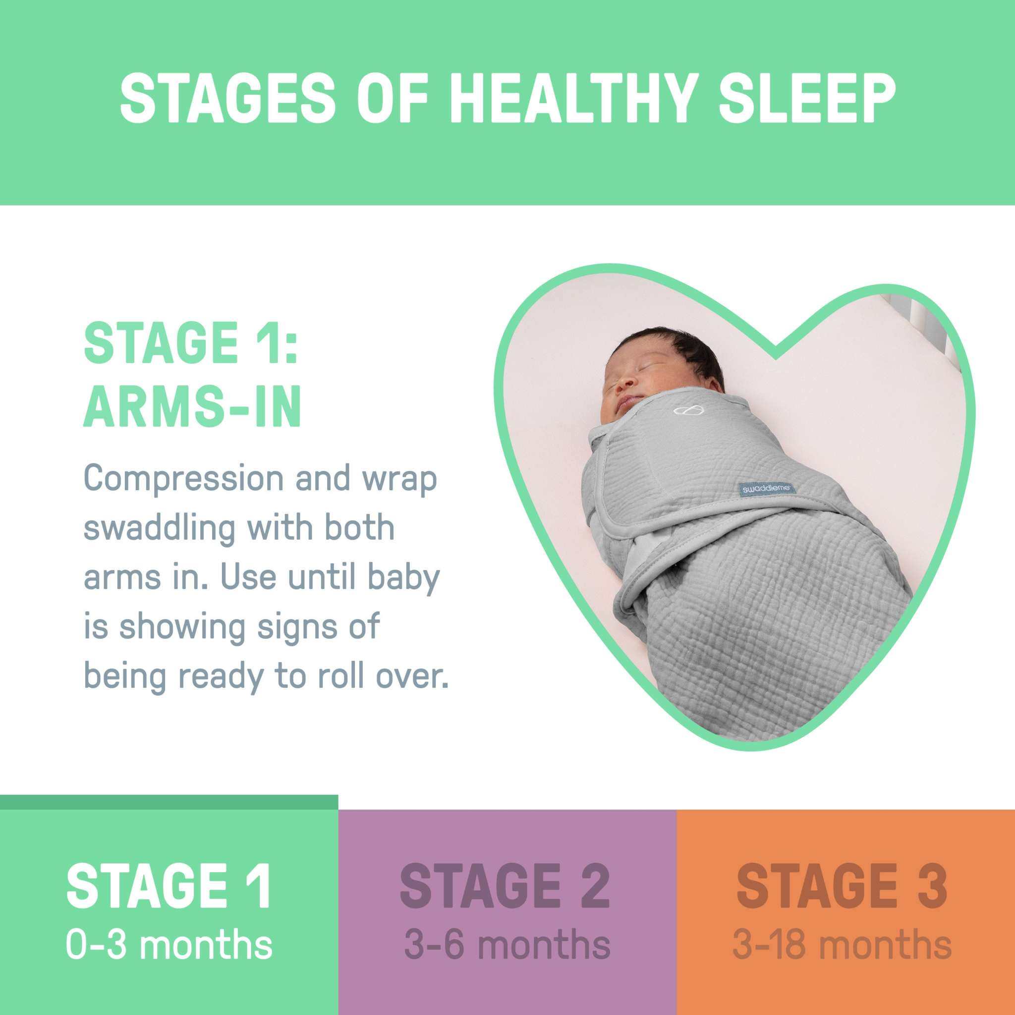 Cream SwaddleMe by Ingenuity muslin baby swaddle for 0-3 months, breathable and adjustable wrap