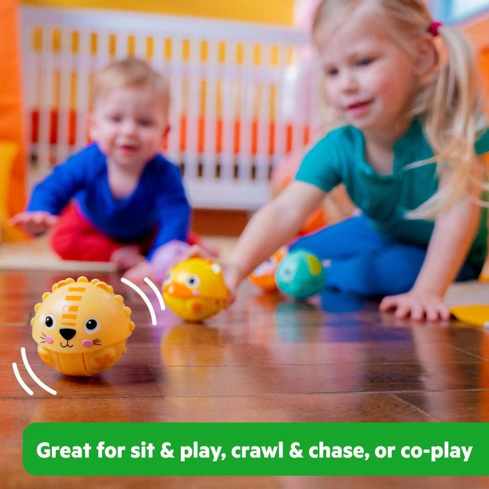 Bright Starts Giggables Roll and Chase Pals six animal characters baby toys