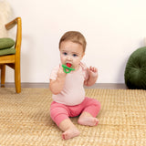 Bright Starts Raspberry Bliss Silicone Baby Teether Toy, Unisex, Ages 3 Months+