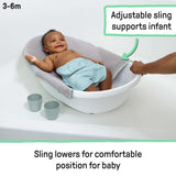 Ingenuity Room to Soak 4-in-1 baby tub with wide sling and support seat for infant to toddler bath time