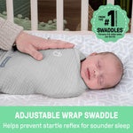 SwaddleMe by Ingenuity Original Muslin Baby Swaddle in granite color for 0-3 months infants