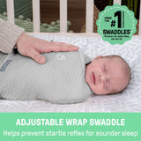 SwaddleMe by Ingenuity Original Muslin Baby Swaddle in granite color for 0-3 months infants