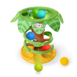 Bright Starts Tropical Twirl Ball Play Toy with spinning balls, lights, and jungle animal buttons for babies 6 months and up