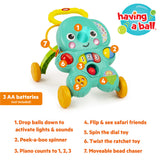 Bright Starts Stroll 'n Roll 2-in-1 Ball Play Walker - Elephant
