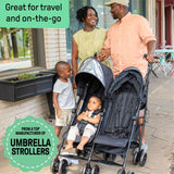 Ingenuity 3Dlite lightweight double convenience stroller with compact fold and padded seats
