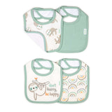 Ingenuity Easy Eater 4-Pack absorbent terry-backed cotton baby bibs with animal and nature prints