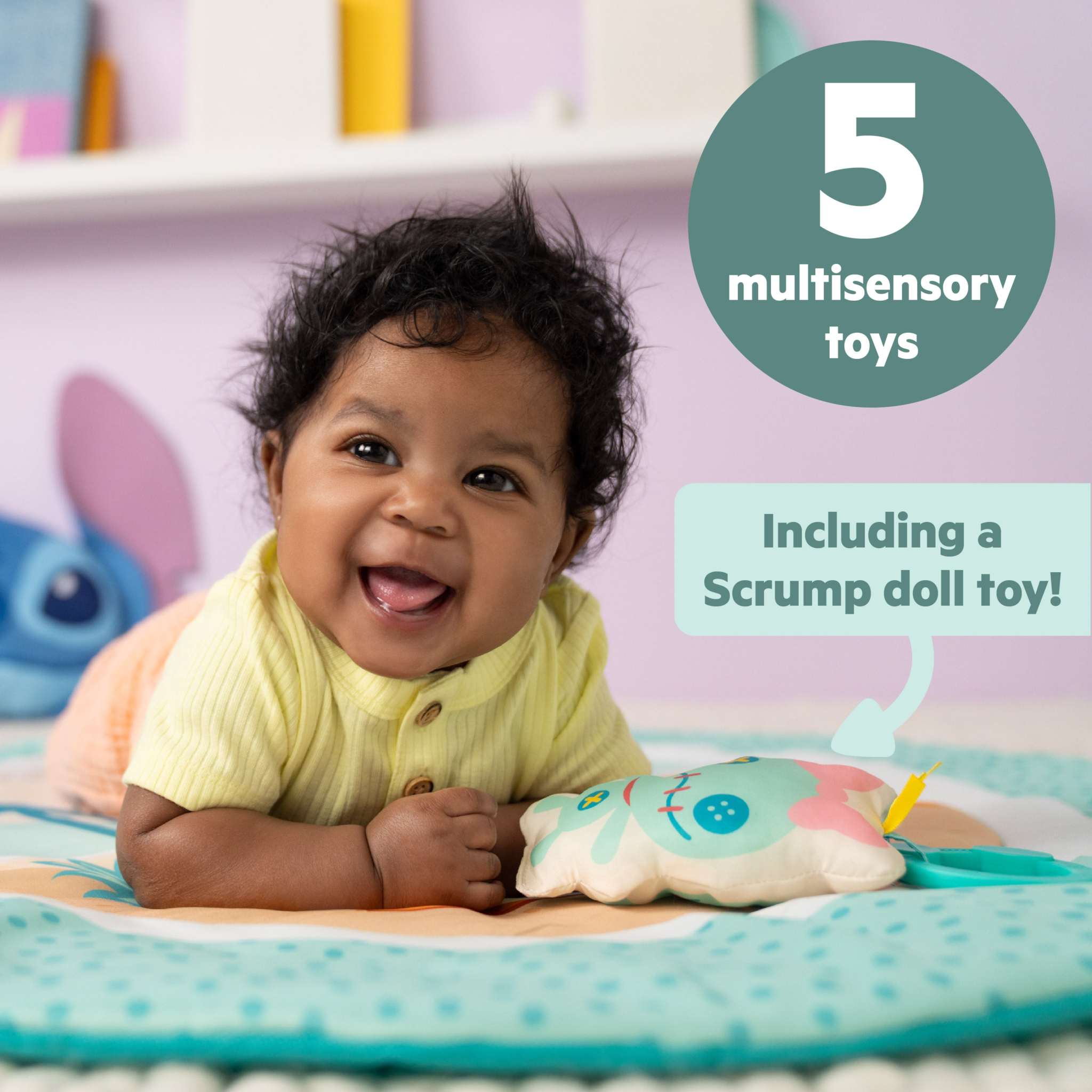 Disney Baby Stitch Party in Paradise Activity Gym with plush toys and tropical design for newborns and infants