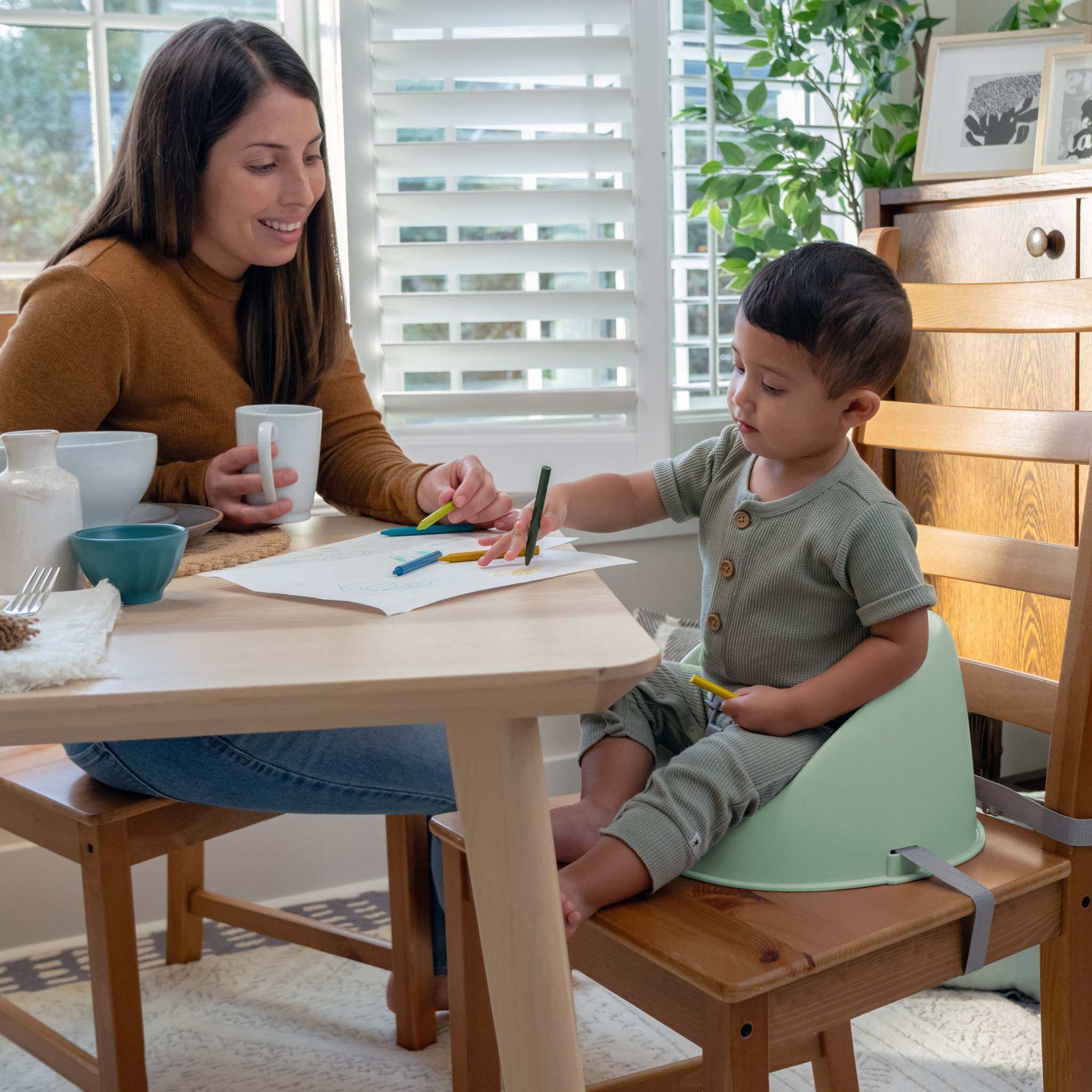 Green Ingenuity My Spot easy-clean baby booster seat with 3-point harness