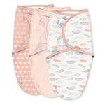 SwaddleMe by Ingenuity Original 3-pack coral baby swaddles for newborns 0-3 months