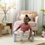 Keep Cozy Baby Bouncer 3-in-1 pink infant seat with plush bunny toy and adjustable recline