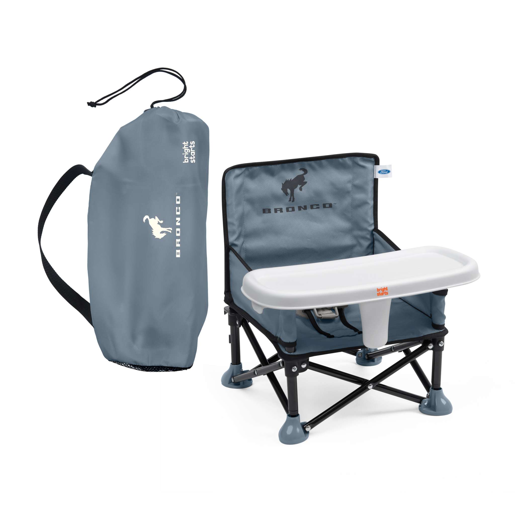 Ford Bronco Pop 'N Sit portable booster seat in Area 51 color with removable tray and carrying bag