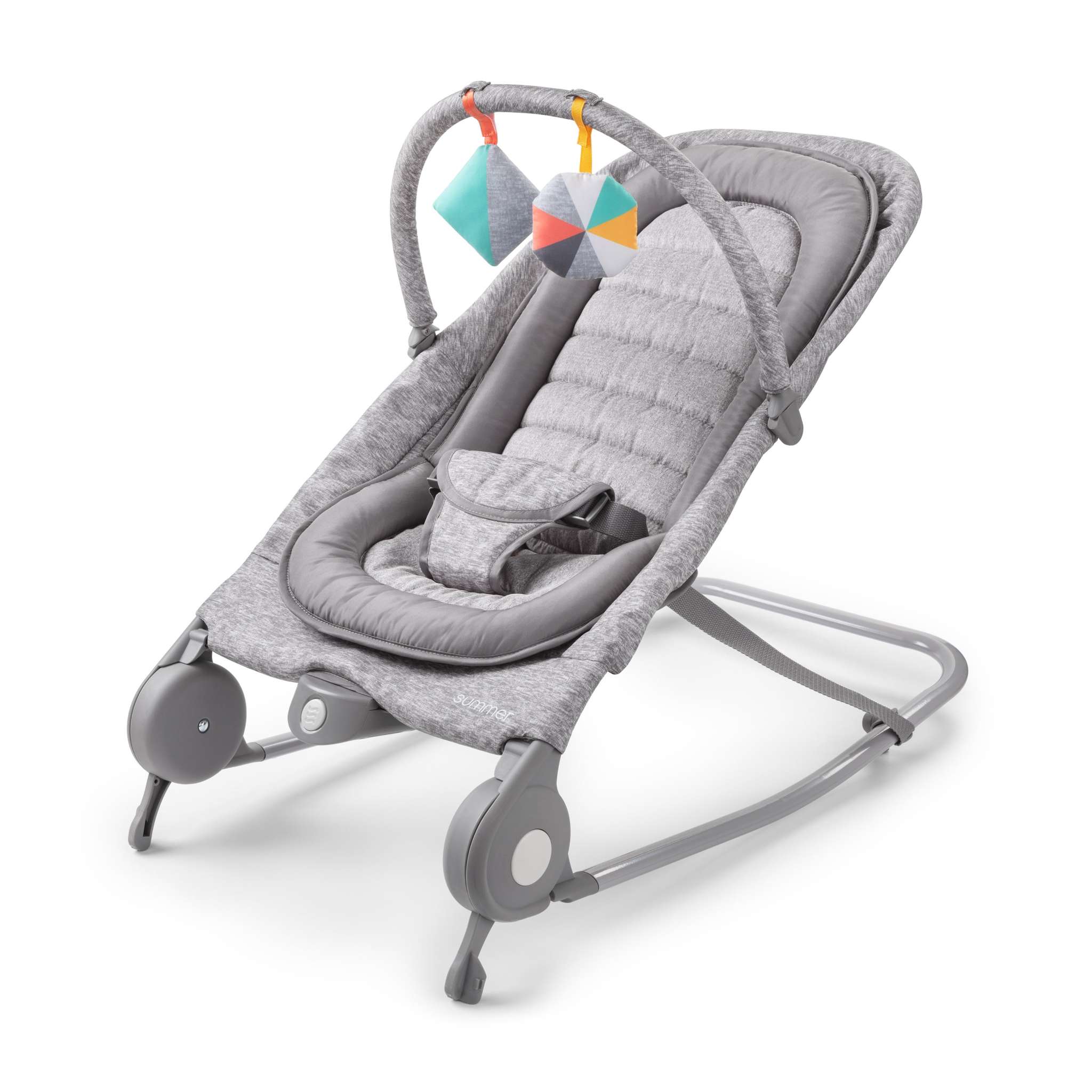 Summer 2-in-1 bouncer and rocker duo in light gray tweed