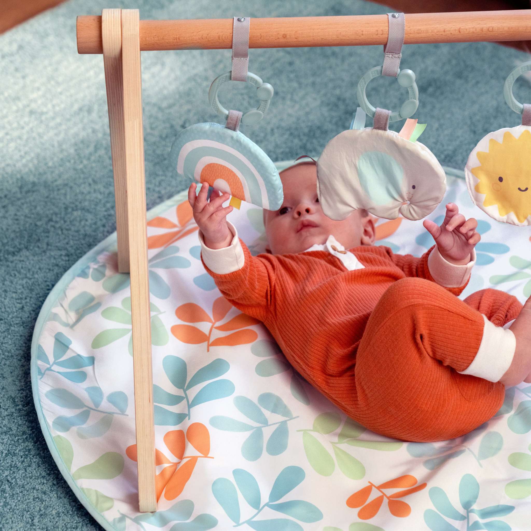 Ingenuity Sun Valley Wooden Toy Arch & Baby Play Mat