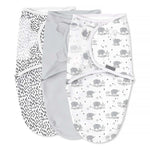 SwaddleMe by Ingenuity Original Swaddle small/medium for 0-3 months baby, 3-pack, 100% cotton, secure hook-and-loop closures