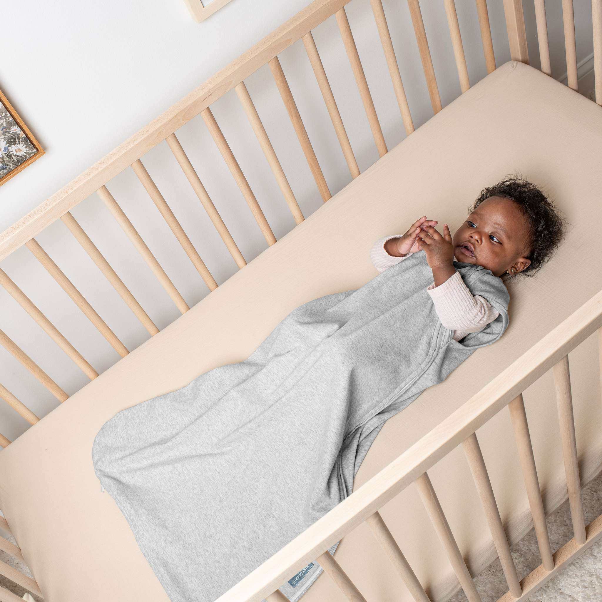 SwaddleMe by Ingenuity Muslin Night Sack Sleeper in moss green for babies 3-18 months