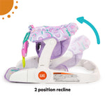 Purple Paradise Learn-to-Sit 2-Position Floor Seat for babies 4-12 months with padded support and toys