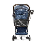 Clear universal stroller rain cover with vented airflow protecting baby in stroller