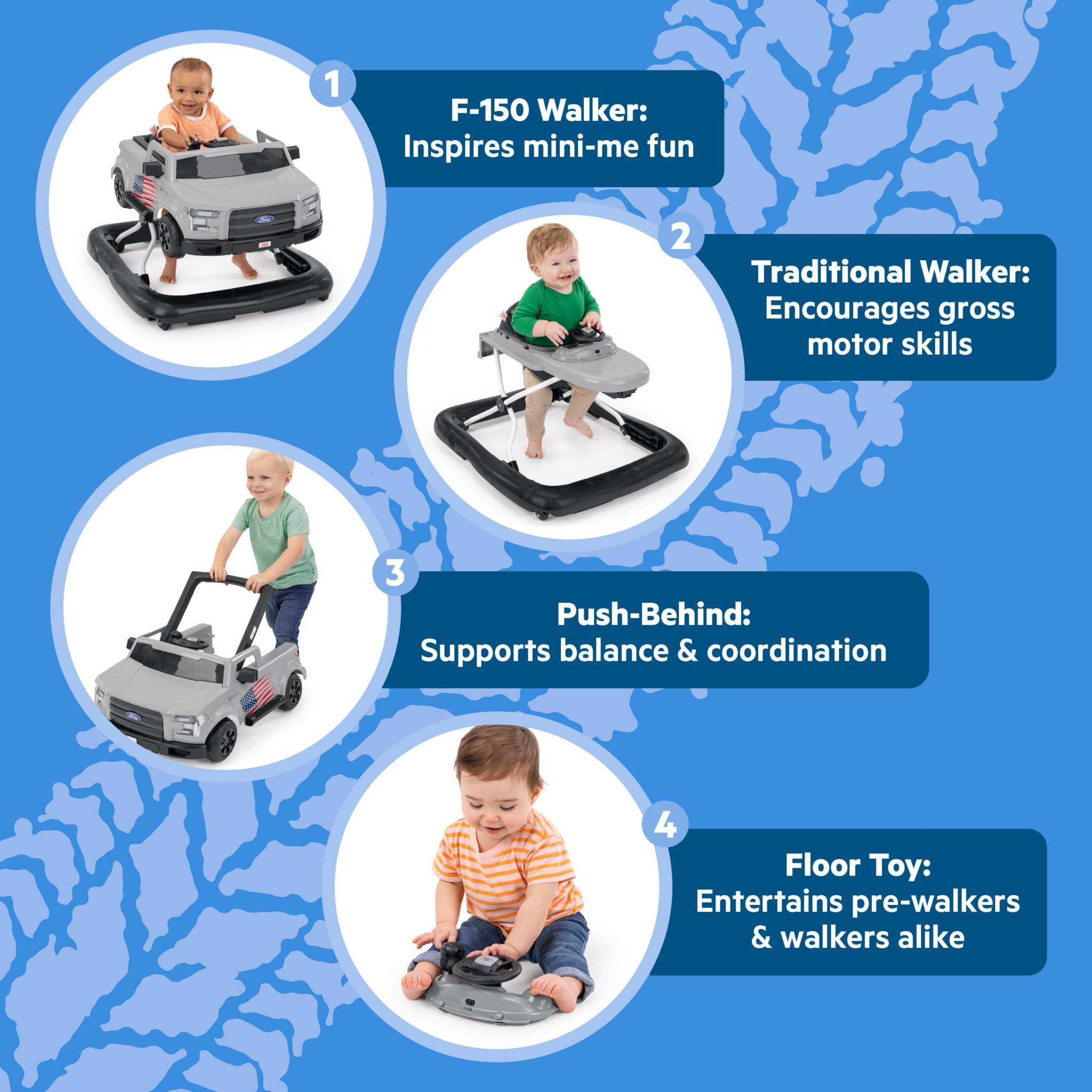 Bright Starts Ford F-150 4-in-1 baby walker with activity center
