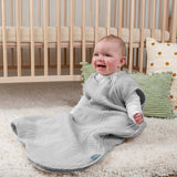 SwaddleMe by Ingenuity Night Sack Sleeper in heather grey for 3-18 months babies, wearable cotton blanket with zipper and hip-healthy design