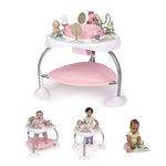 Ingenuity Spring & Sprout 2-in-1 Baby Activity Center Jumper and Table with toys for 6-24 months, nature-themed, adjustable height, 360° rotating seat.