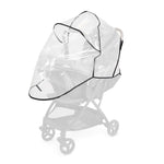Clear universal stroller rain cover with vented airflow for baby weather protection