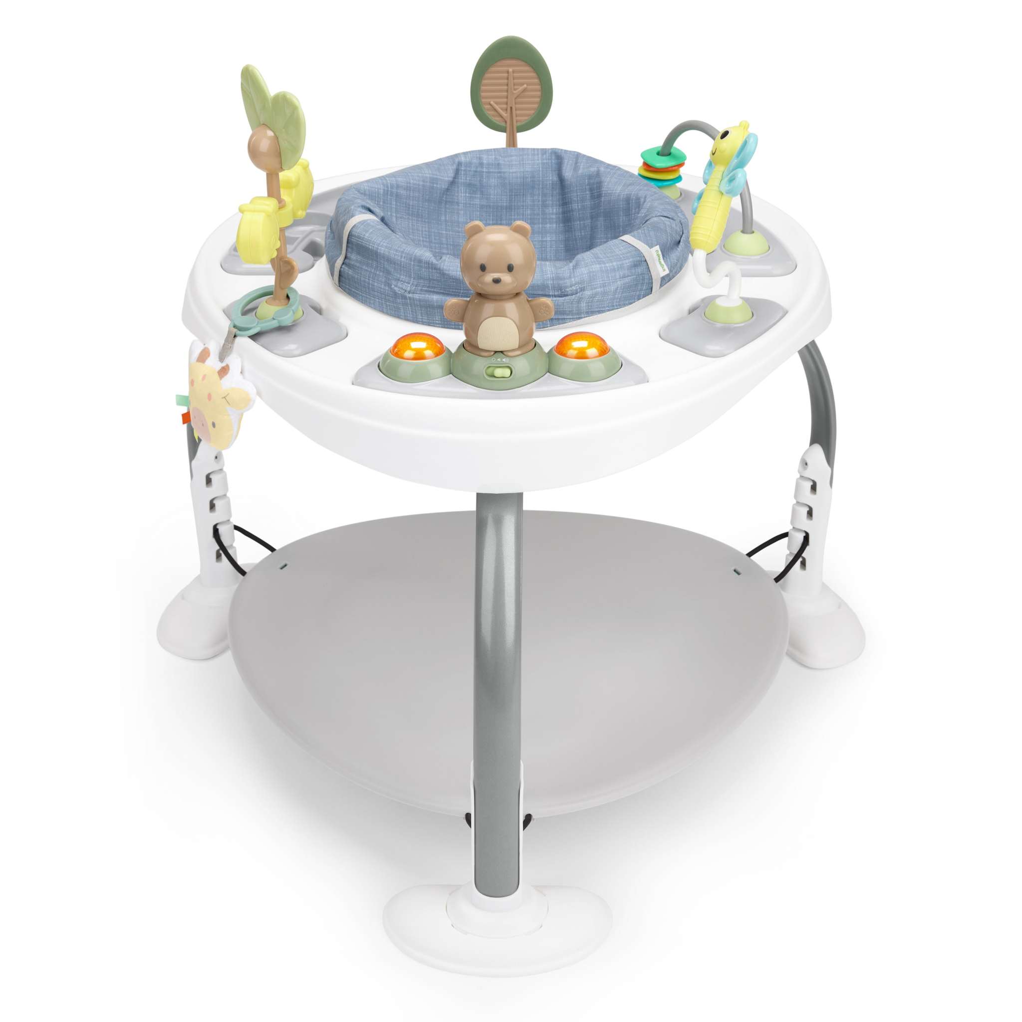 Ingenuity Bounce to Bloom™ 2-in-1 baby jumper and activity center with 360° rotating seat and interactive toys