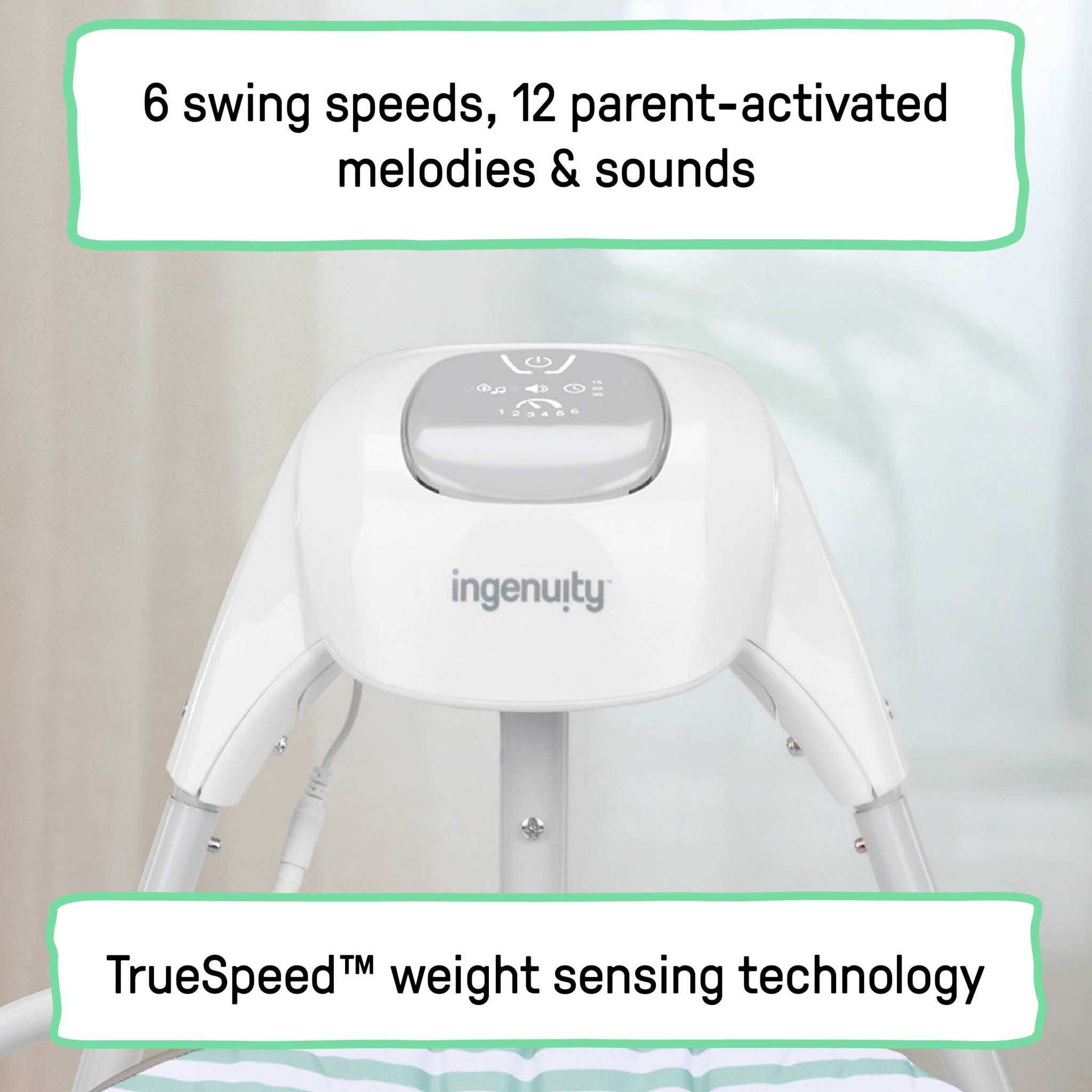 Ingenuity SimpleComfort 4-in-1 baby swing and rocker with piano playtime