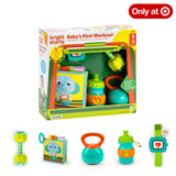 Bright Starts Baby’s First Workout 5-Piece Gift Set, Baby Rattle & Teether Toys, Unisex, 3M+