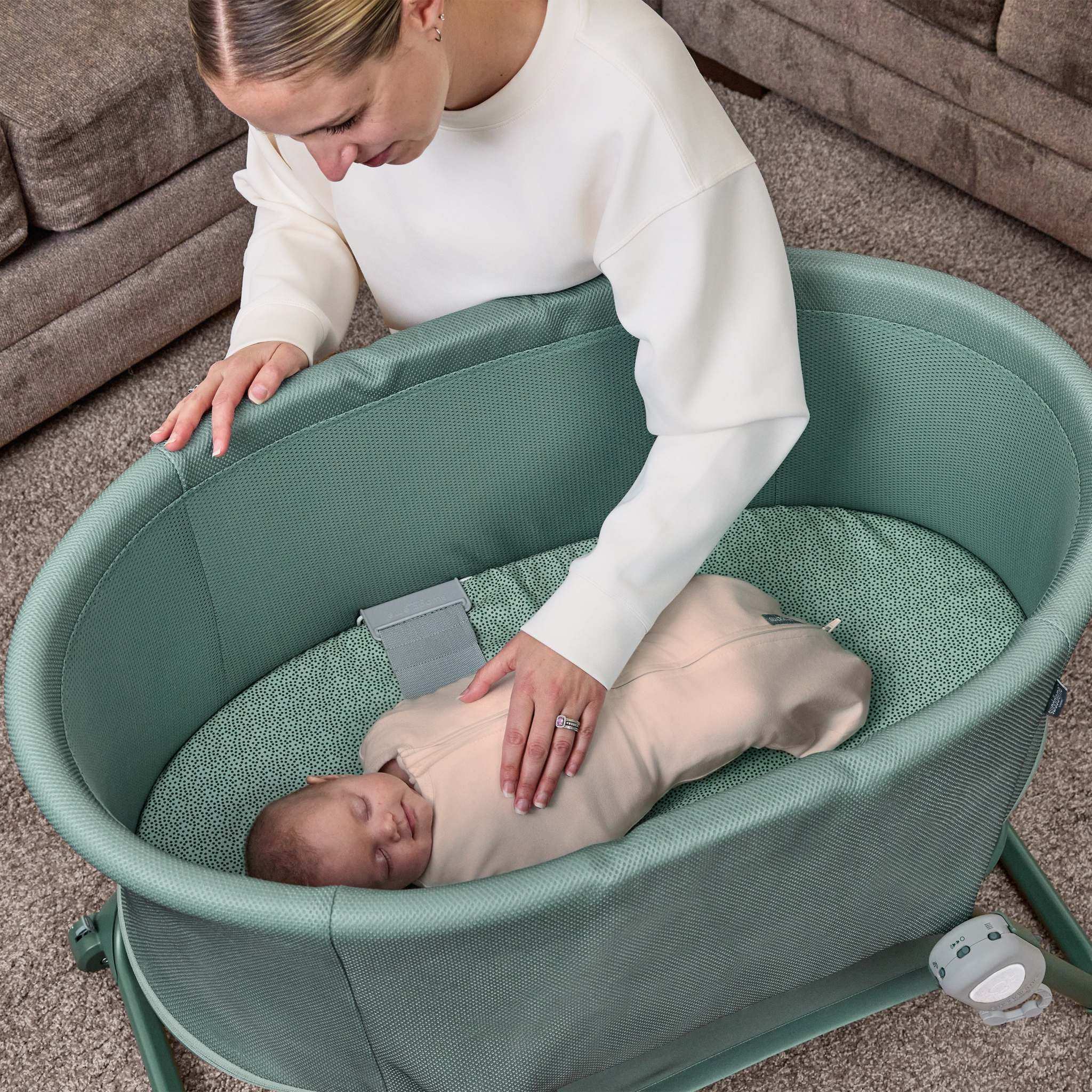 SwaddleMe by Ingenuity Stage 1 Newborn Pod with back-sleep positioning strap for safe, secure swaddling