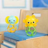 Bright Starts Soother Pals Easy-Grasp Teether Toys, Unisex, Newborn+, Elephant and Lion