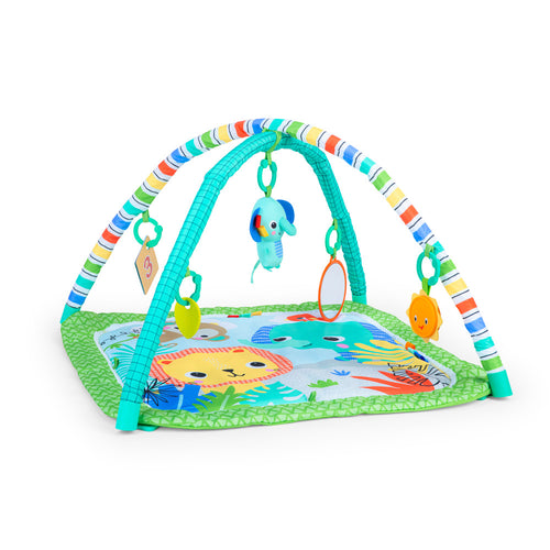 Bright Starts Wild Wiggles Baby Activity Gym & Machine-Washable Play Mat, Green