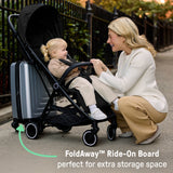 Ingenuity 3D Travelmate Pro Travel Stroller with Fold-Away Ride-On Board, Car Seat Compatible - Black
