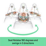 Ingenuity InLighten Soothing Swing with owl design and light-up mobile