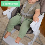 Ingenuity Sun Valley Compact Folding High Chair in grey with adjustable tray and 3-section Twist & Dine plate