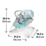 Ity by Ingenuity Bouncity Bounce Vibrating Deluxe Bouncer with plush headrest and removable toy bar for newborns