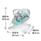 Ity by Ingenuity Bouncity Bounce Vibrating Deluxe Bouncer with plush headrest and removable toy bar for newborns