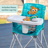 Disney Baby Finding Nemo Pop N Dine portable high chair with suction cup Nemo toy